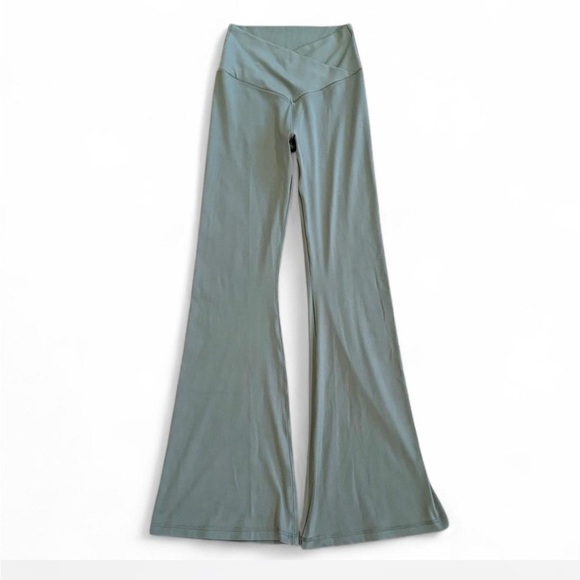 Aerie OFFLINE Real Me High Waisted Crossover Flare Legging in Sage Green - Picture 1 of 5